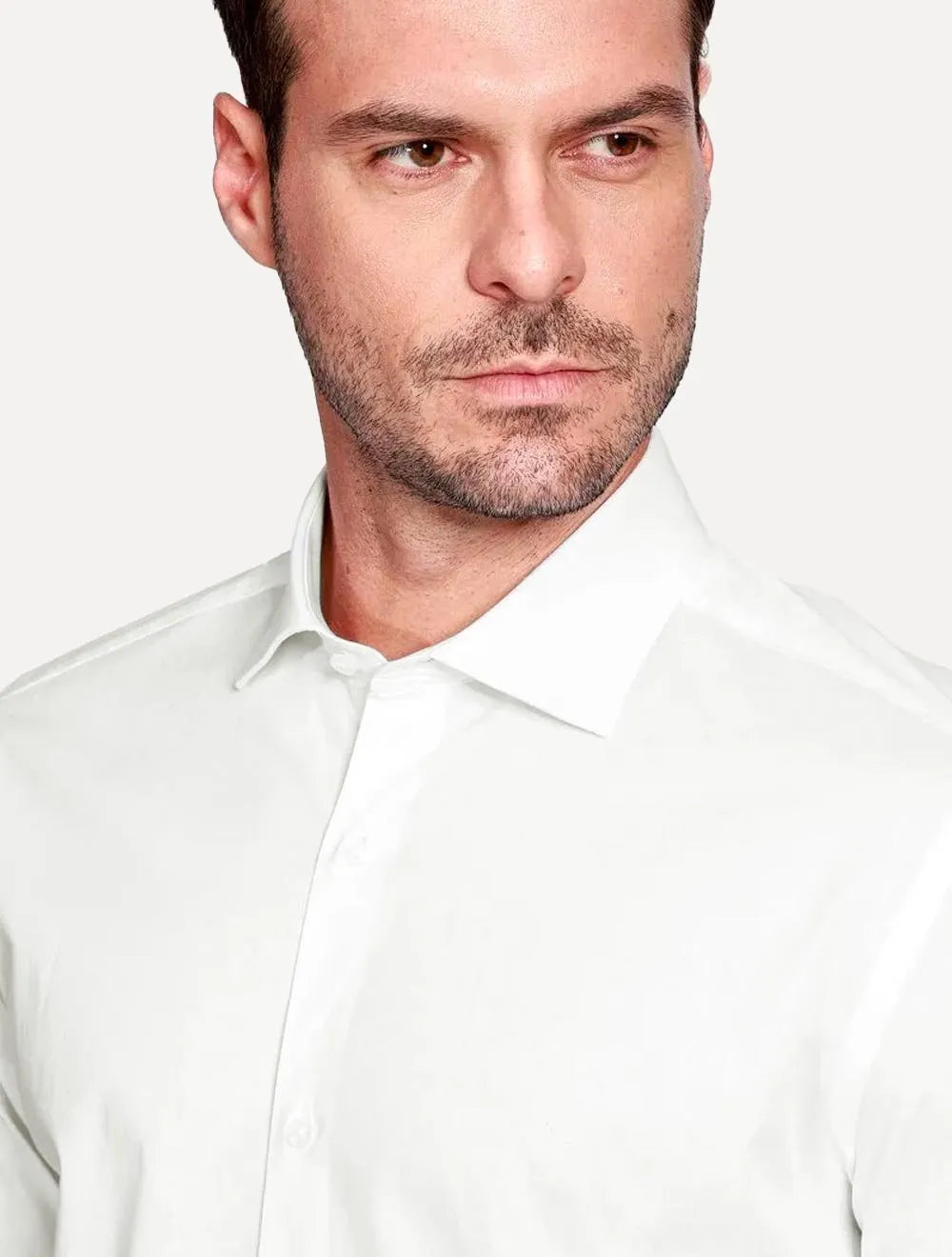 Camisa Aramis Masculina Slim Tricoline Liso Stretch Branca