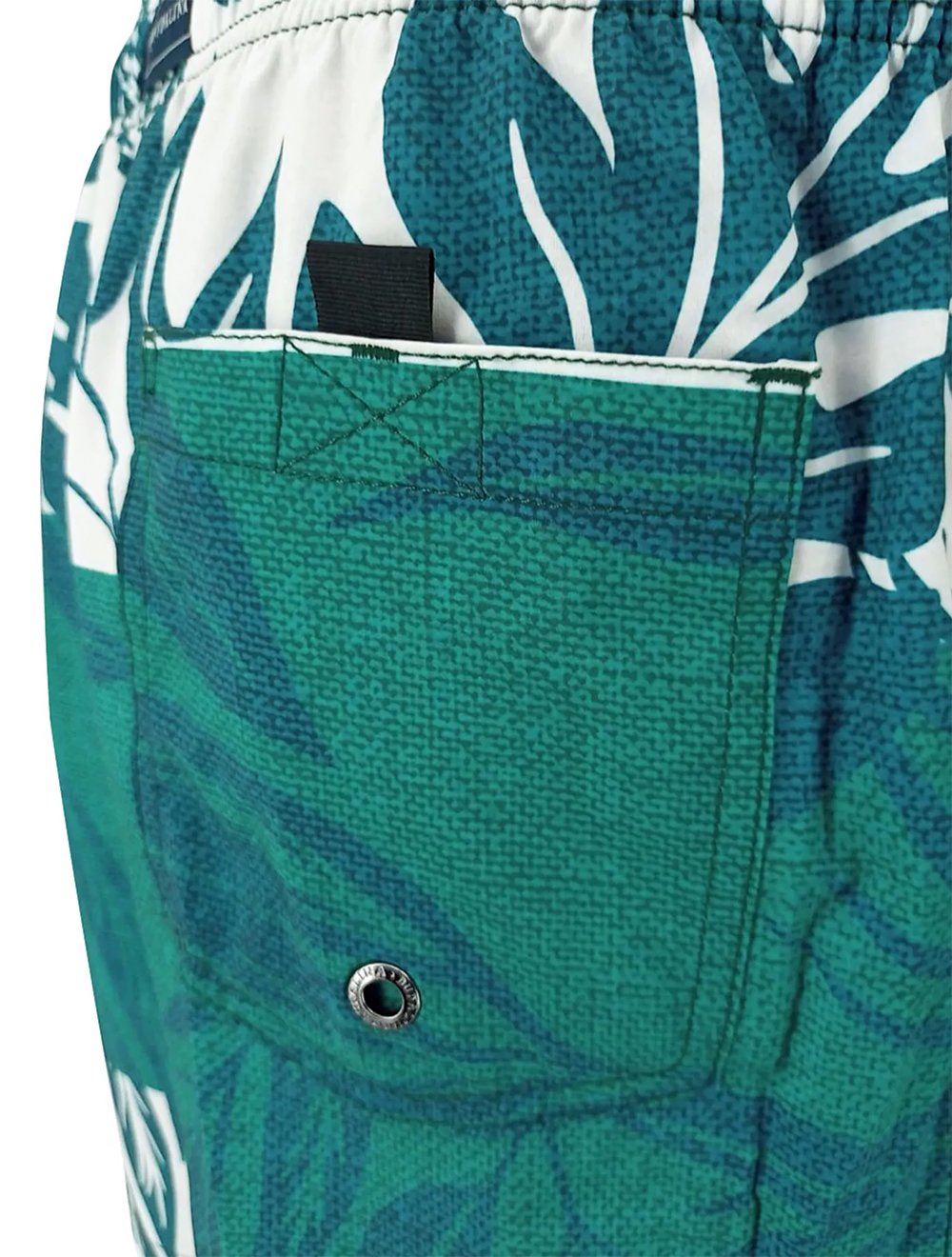 Short Dudalina Masculino D'Água Floral Verde Escuro