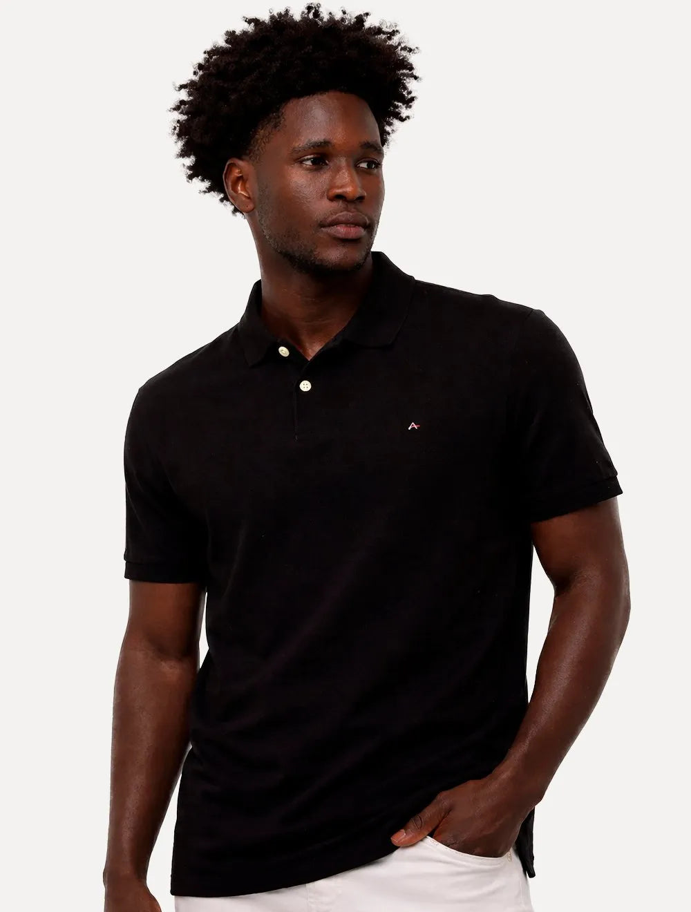 Polo Aramis Masculina Regular Basic Piquet Surton Light Logo Preto