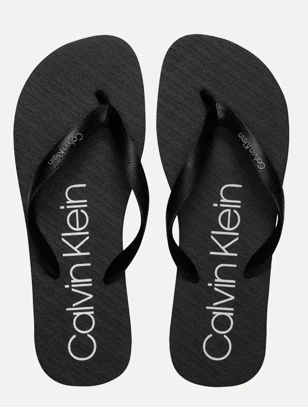 Chinelo Calvin Klein Swimwear Silk Basic Logo Preto