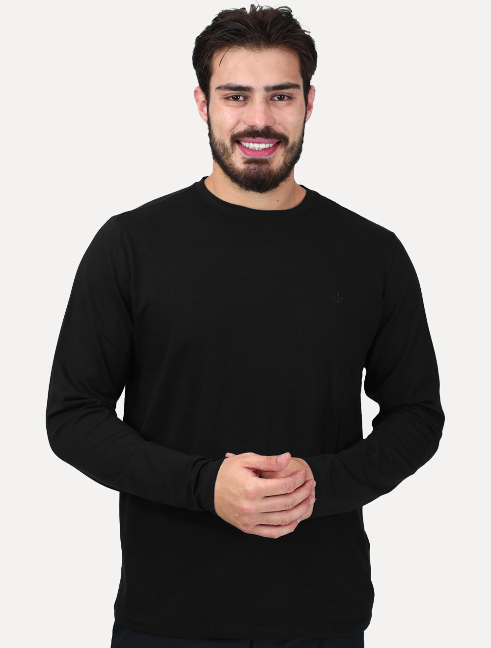 Camiseta Dudalina Manga Longa Cotton Flex Preta