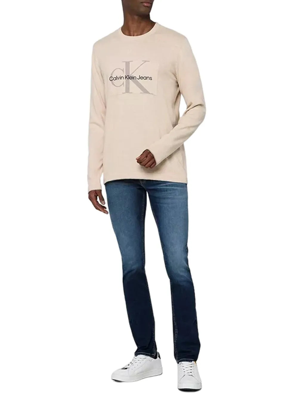 Suéter Calvin Klein Jeans Masculino Tricot Reissue Areia