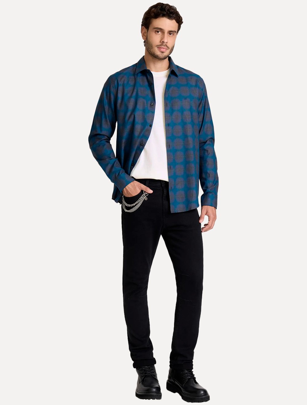 Camiseta John John Masculina Regular Fit Established 2006 Off White