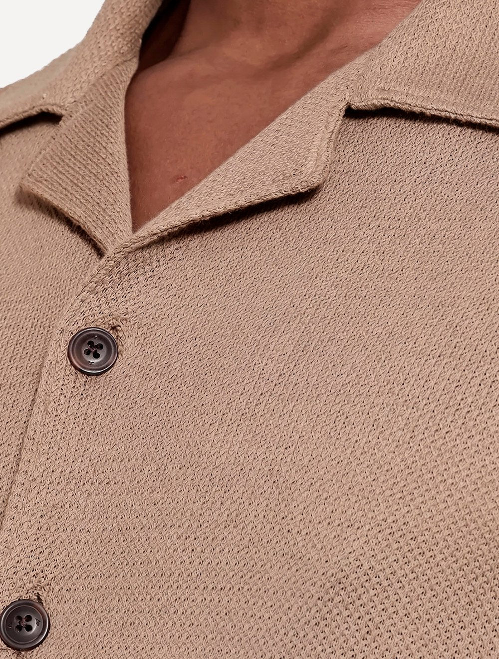 Camisa Aramis Masculina Manga Curta Piquet Bowling Tricot Areia