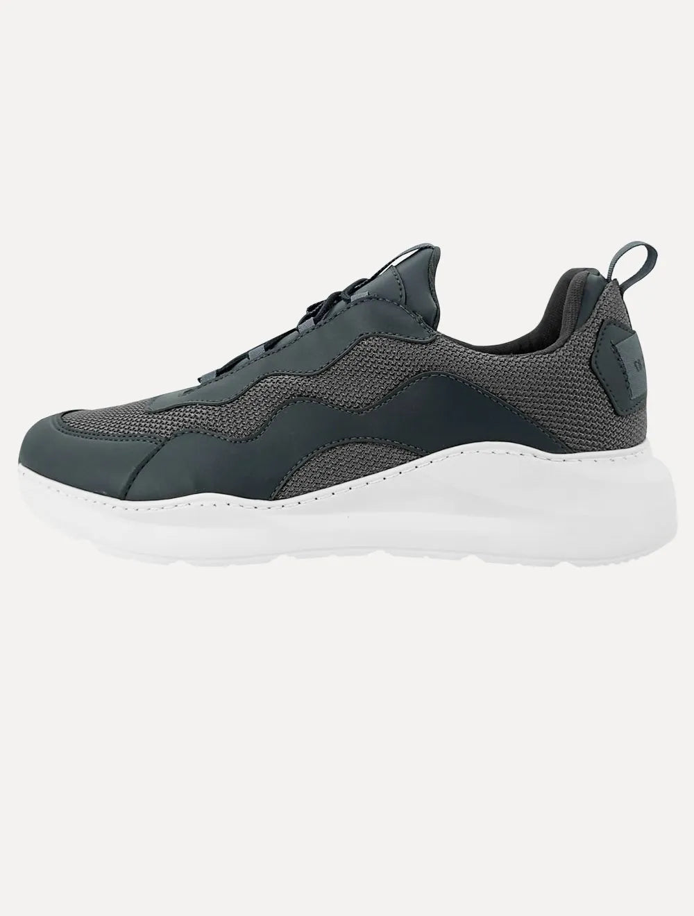 Tênis Aeropostale Masculino Casual Recortes Zig Textile Cinza Médio