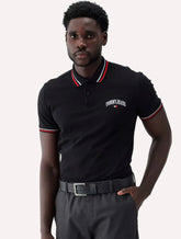 Polo Tommy Jeans Masculina Piquet Regular Graphic Tipped Preta