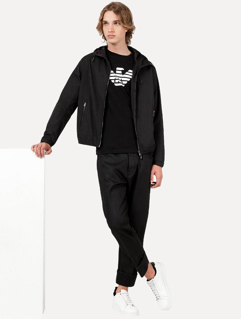 Camiseta Emporio Armani Masculina Essential Pima Big Logo Preta
