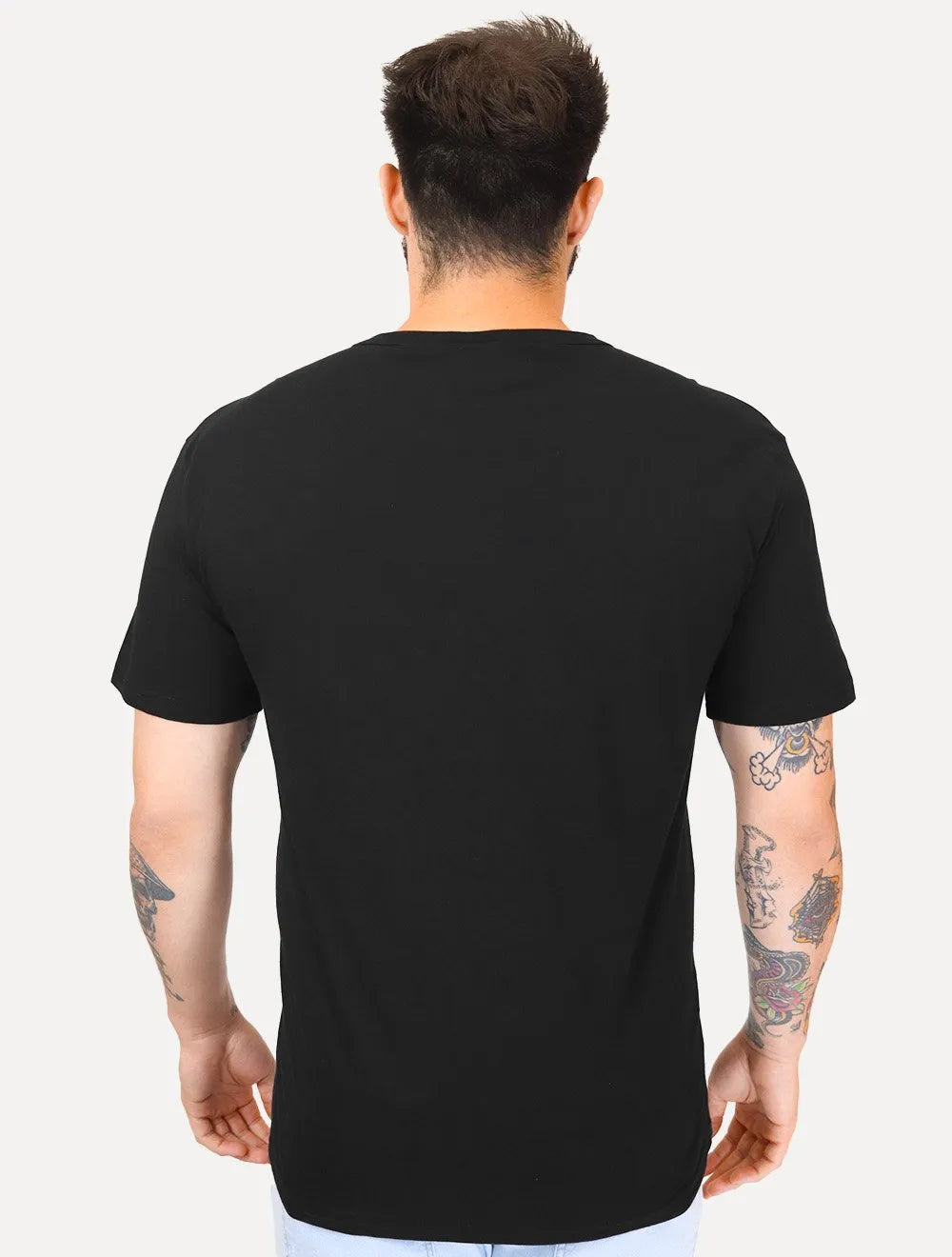 Camiseta Tommy Jeans Masculina Frontal Linear Logo Preta