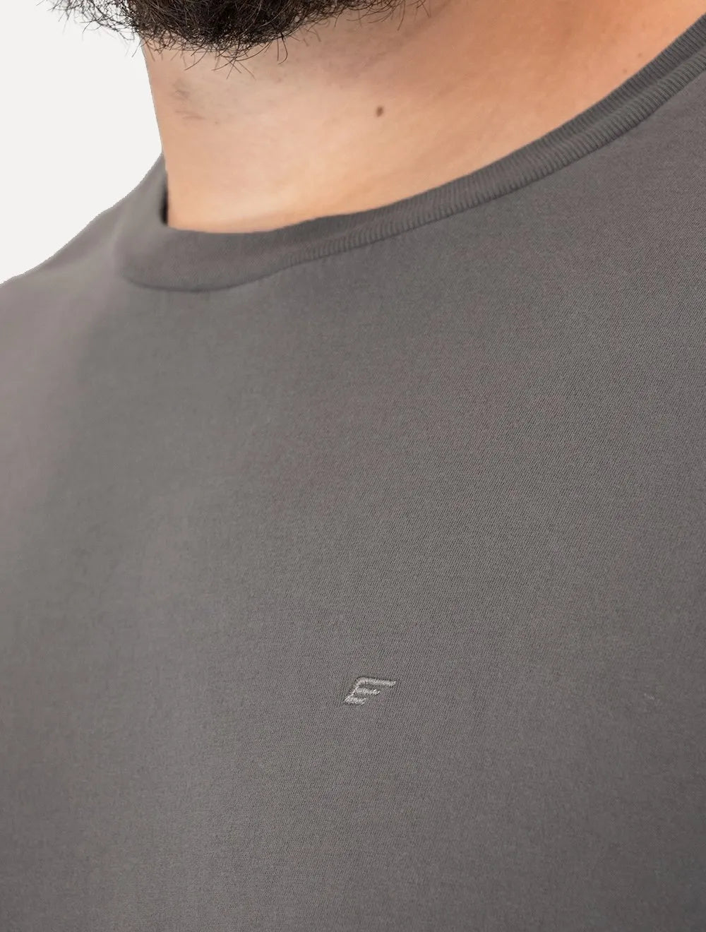 Camiseta Ellus Masculina Cotton Fine Classic Logo Cinza Médio