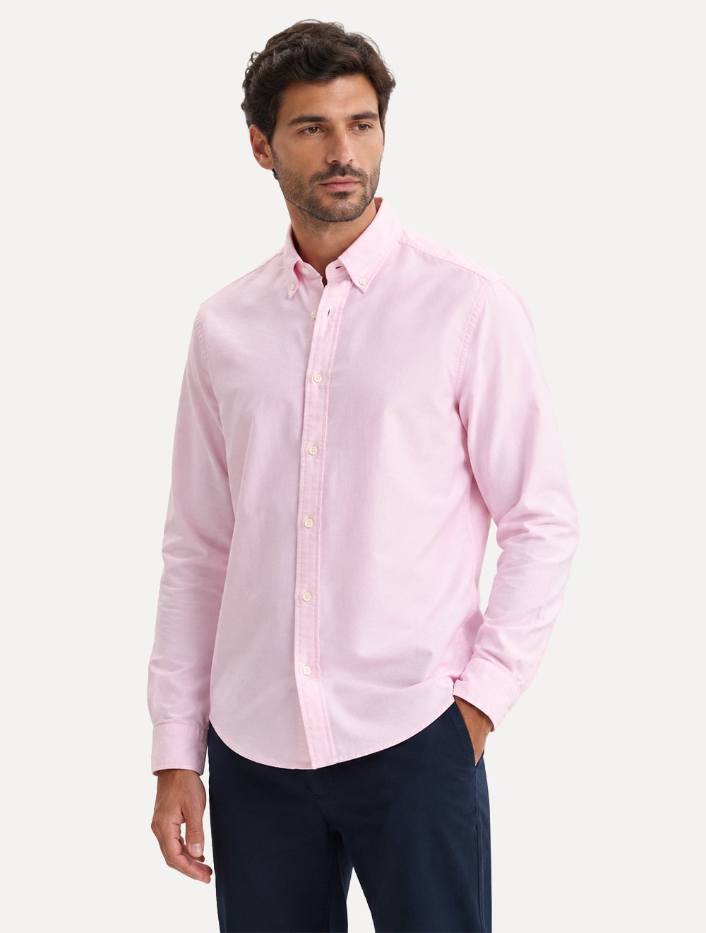 Camisa Tommy Hilfiger Masculina Regular Core Oxford Rosa