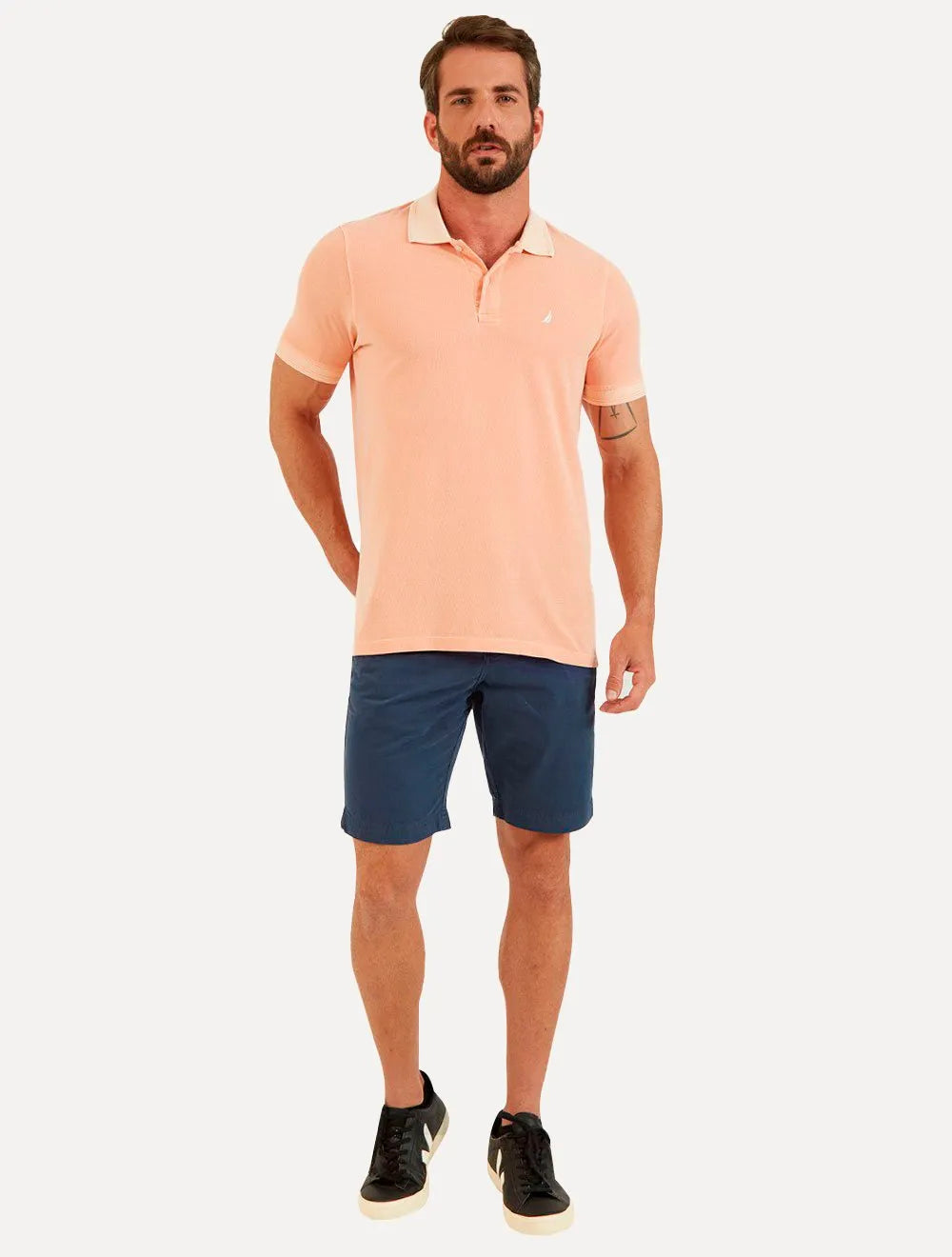 Bermuda Nautica Masculina Sarja Azul Marinho