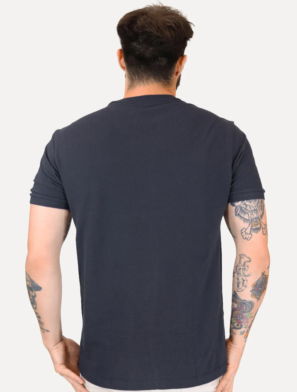 Camiseta Aramis Masculina Piquet Gola Retilinea Textura Azul Marinho