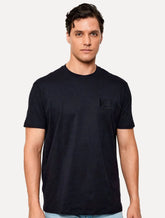 Camiseta Armani Exchange Masculina Regular Rubber AX Logo Azul Marinho