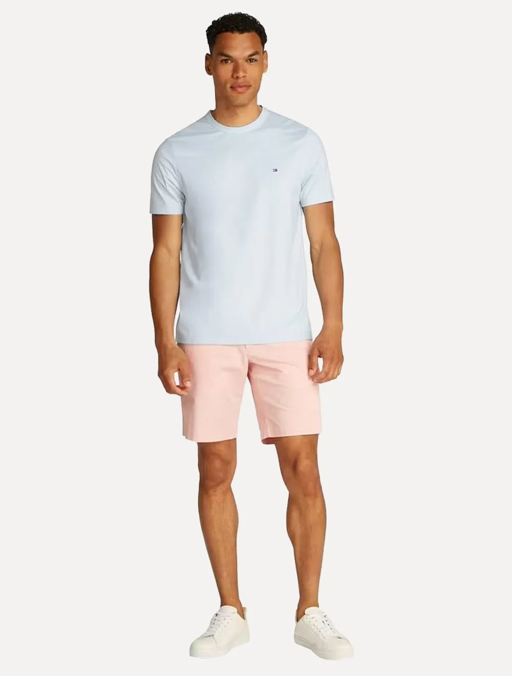Camiseta Tommy Hilfiger Masculina Slim Fit Essential Stretch Azul Claro