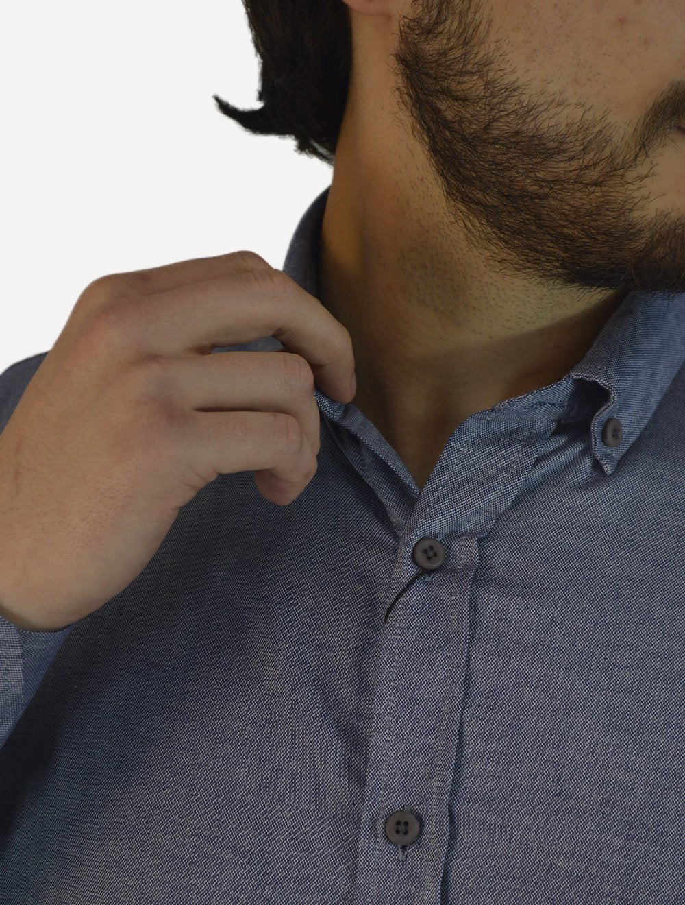Camisa Calvin Klein Jeans Masculina Regular Oxford Leve Logo Azul Marinho
