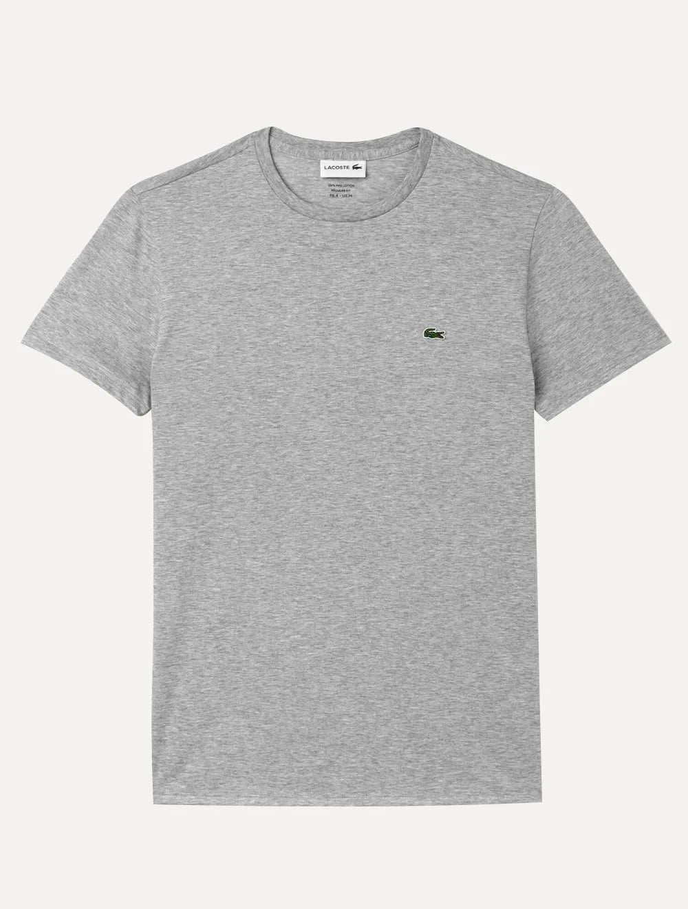 Camiseta Lacoste Masculina Jérsei Algodão Pima Cinza Mescla