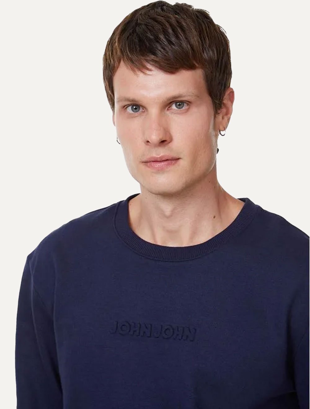 Moletom John John Masculino Embossed Logo Azul Marinho