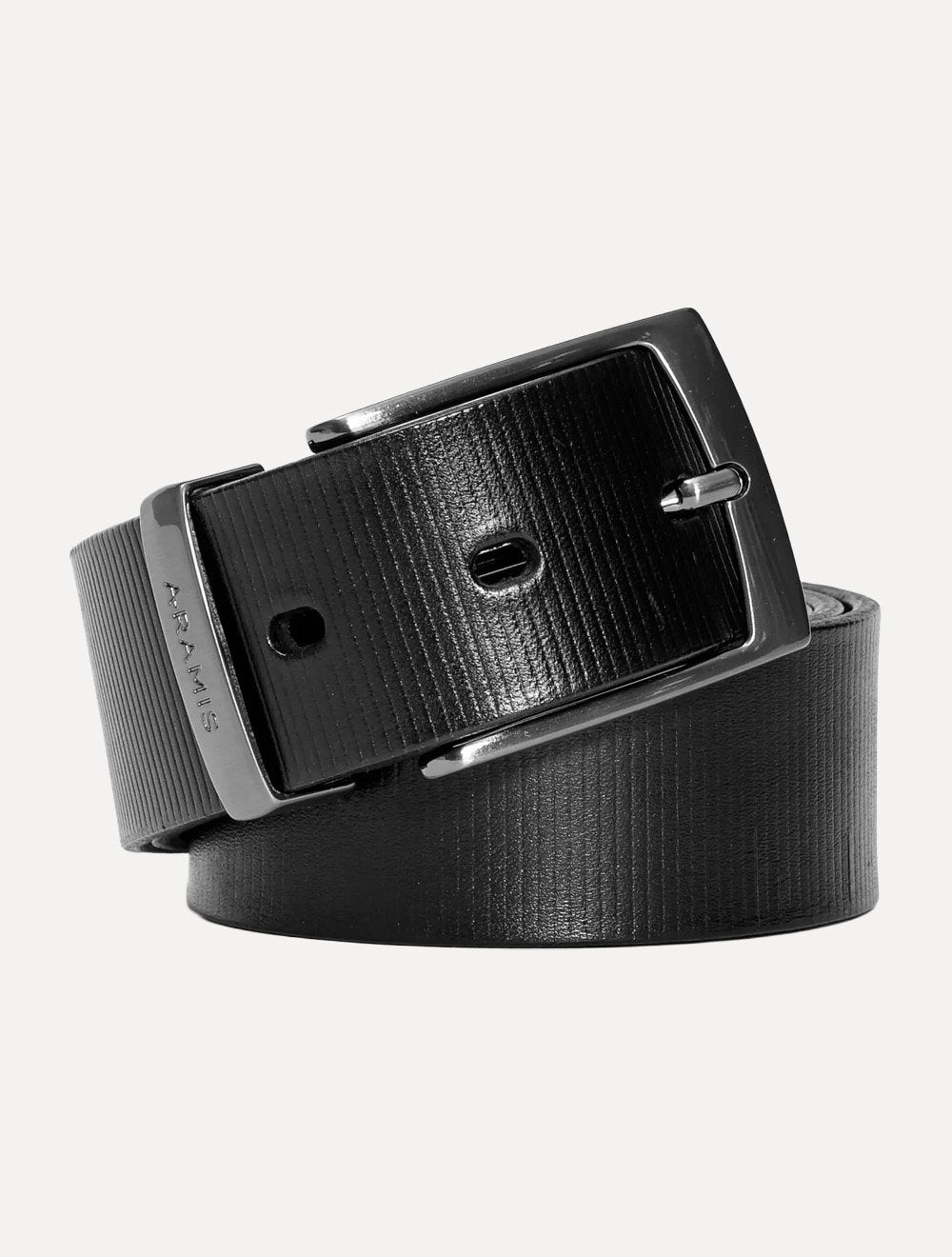 Cinto Aramis Masculino Couro Lines Marrom Café/Preto