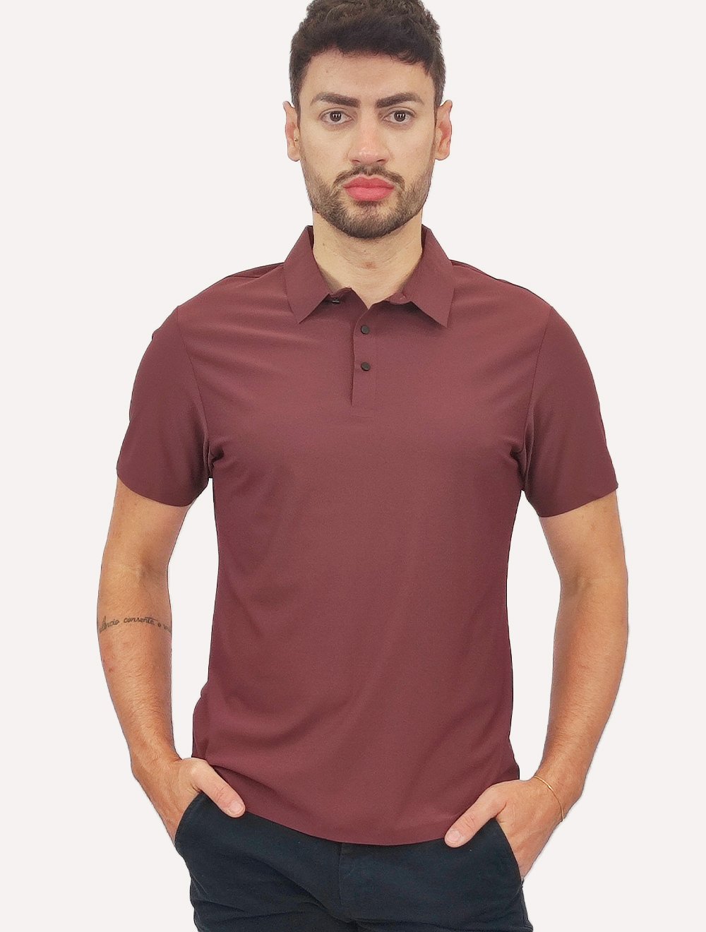 Polo Pacific Blue Masculina Basic Bordô