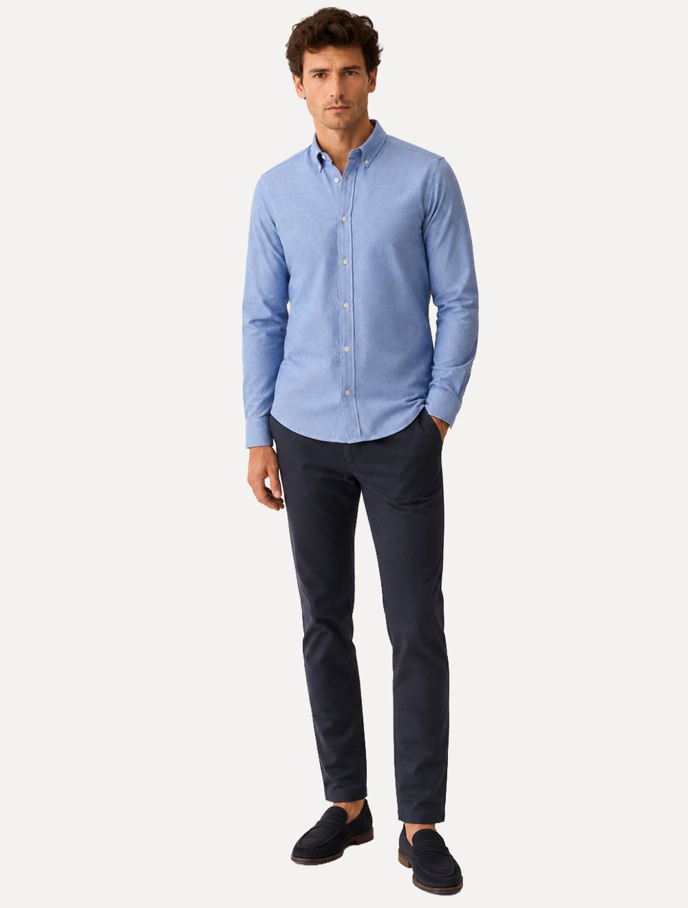 Camisa Aramis Masculina Slim Oxford Planalto Azul Royal