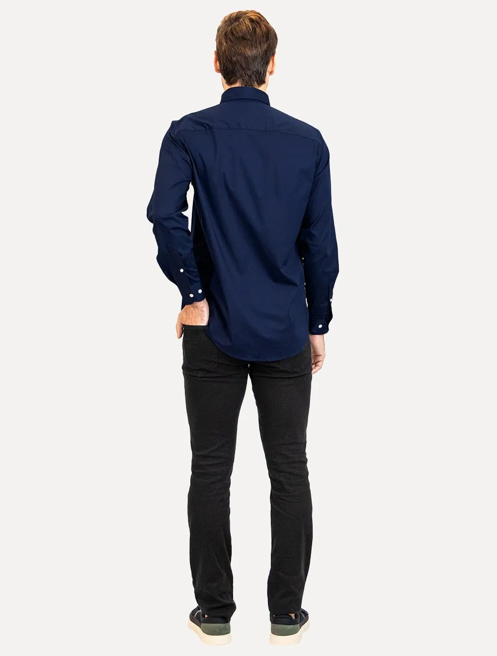 Camisa Tommy Hilfiger Masculina Regular Core Flex Poplin Azul Marinho