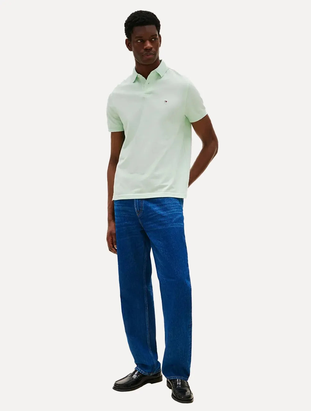 Polo Tommy Hilfiger Masculina Regular Piquet 1985 Verde Claro