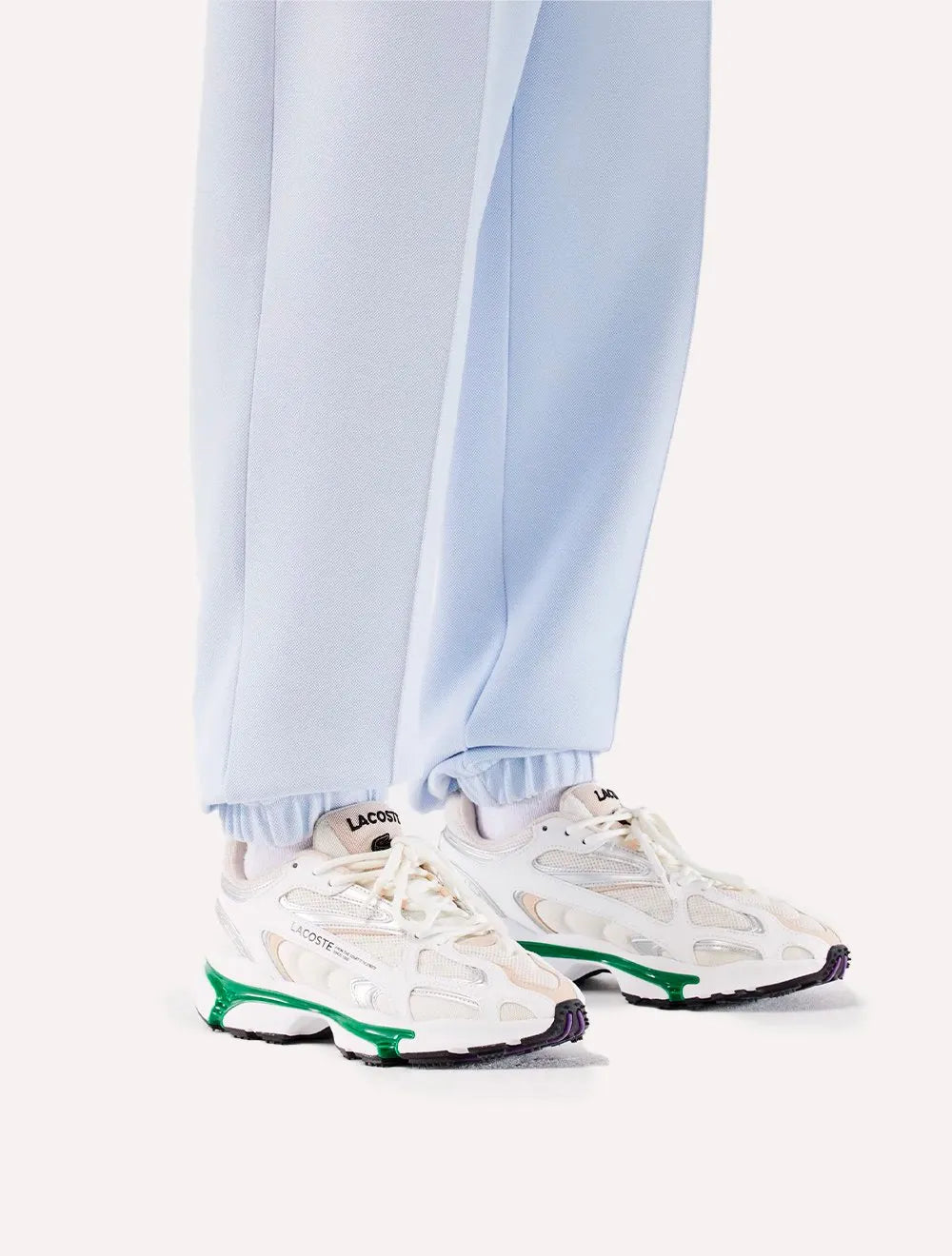 Tênis Lacoste Masculino L003 Textile 2K24 Wht/Grn Branco