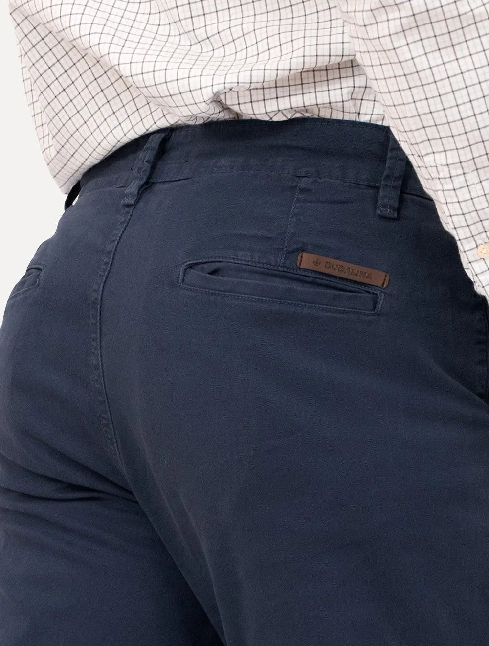 Calça Dudalina Masculina Sarja Slim Faca Color Azul Marinho