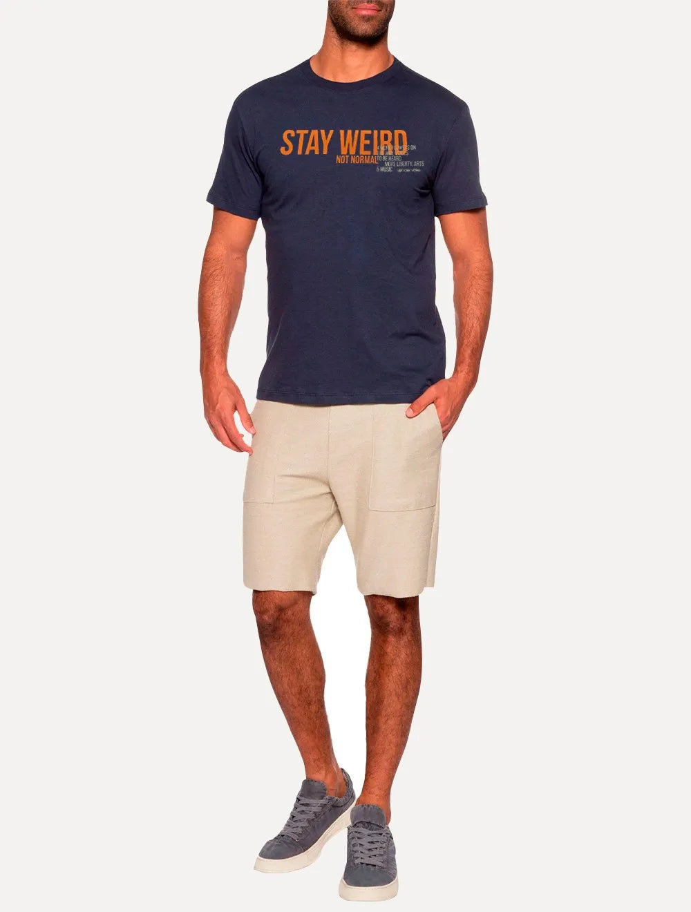 Camiseta Von der Volke Masculina Origineel Stay Weird Azul Marinho