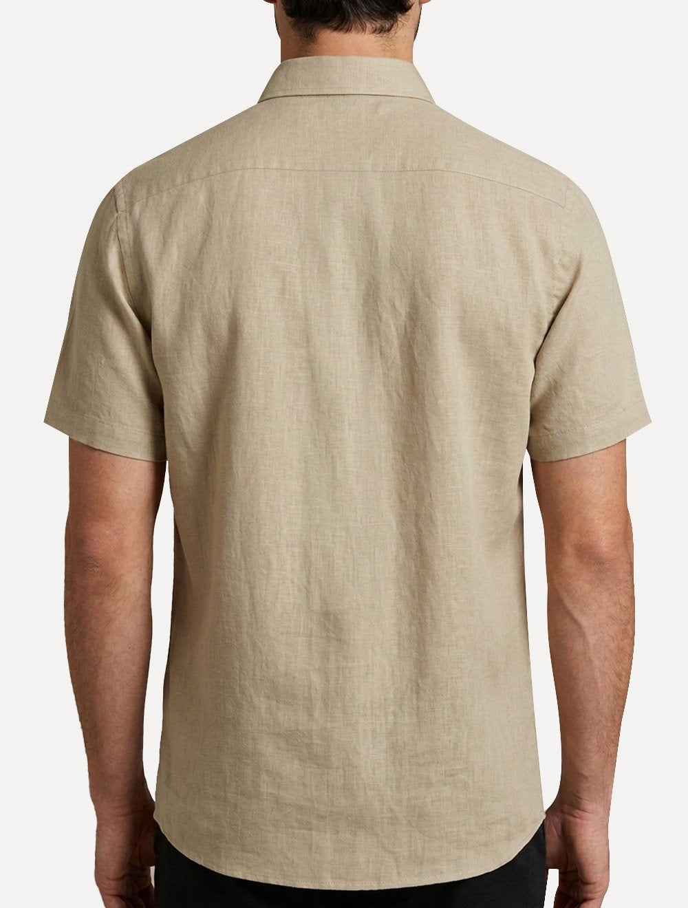 Camisa John John Masculina Relaxed Manga Curta Cotton Cáqui Claro