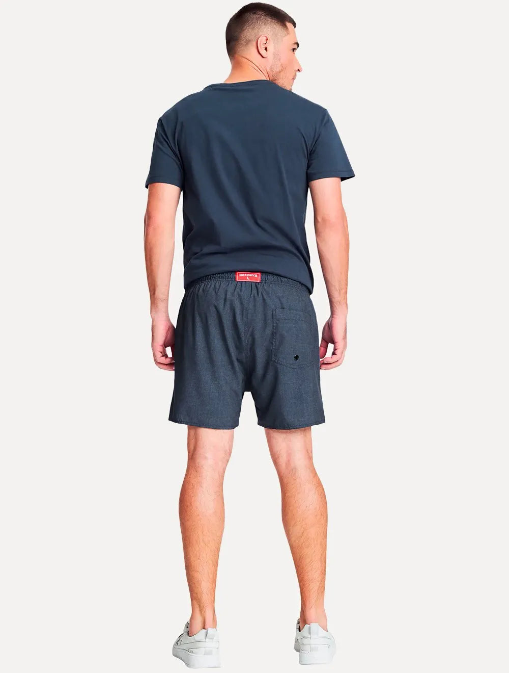 Short Reserva Masculino D'Água Beachwear Texture Azul Marinho Mescla