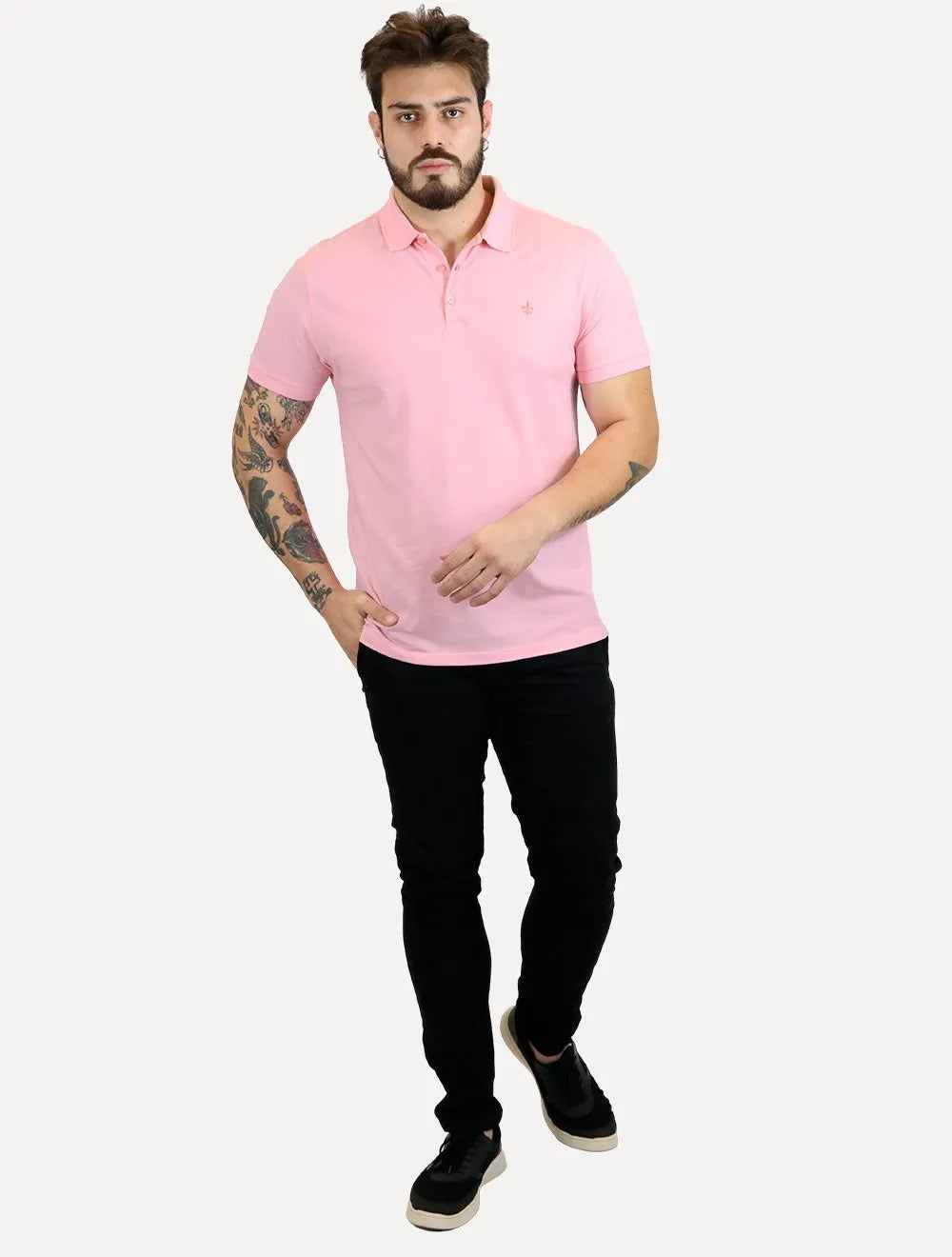 Polo Dudalina Piquet Essentials Cotton Basica Modal Rosa Claro