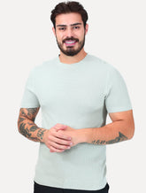 Tricô Dixen Manga Curta Gola Careca Cinza