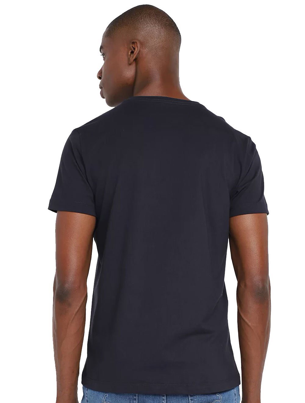 Camiseta Aramis Regular Geometric Relief Azul Marinho
