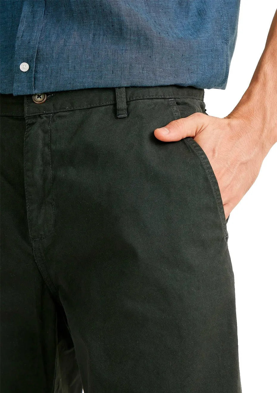 Bermuda Foxton Masculina Chino Casual Off Black Preta