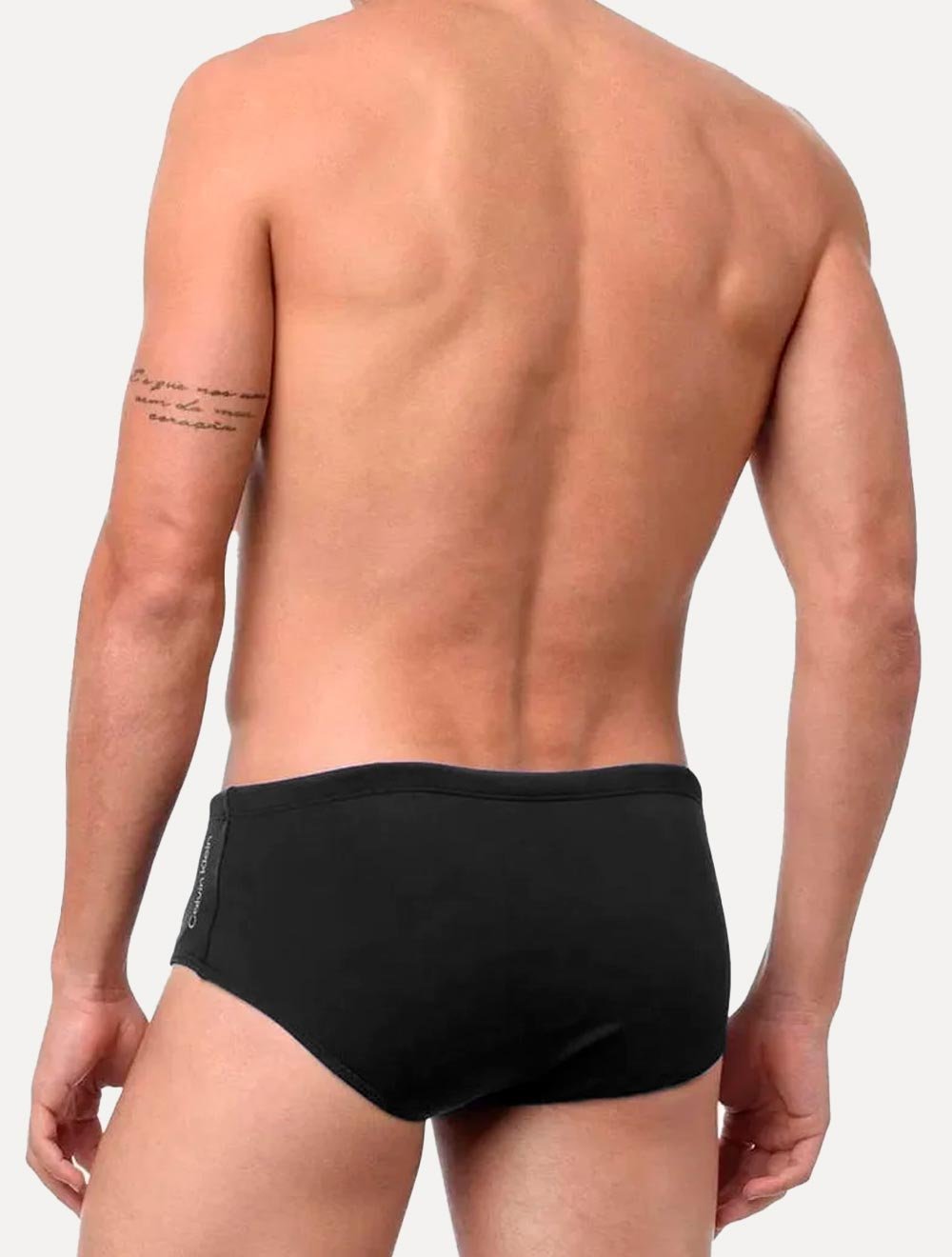 Sunga Calvin Klein Swimwear Vertical Light Logo Preta