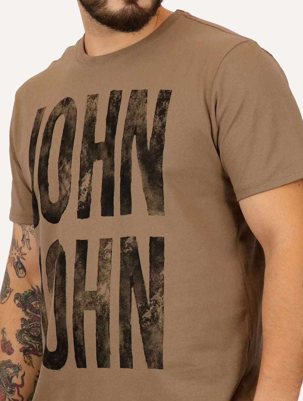 Camiseta John John Masculina Regular John Plaque Marrom
