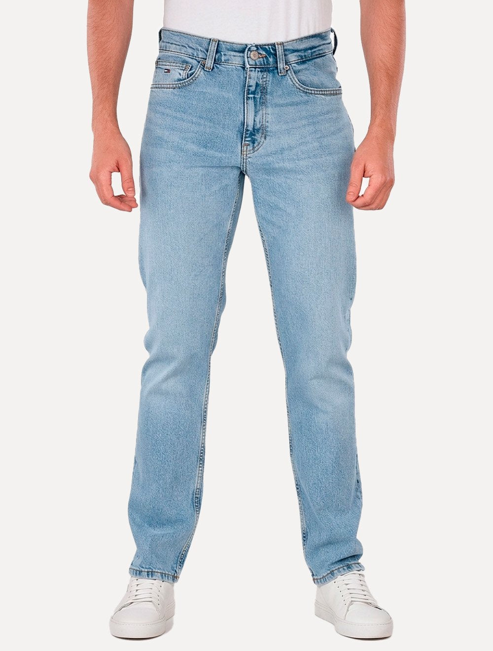 Calça Tommy Jeans Masculina Regular Straight Relaxed Ryan Azul Médio