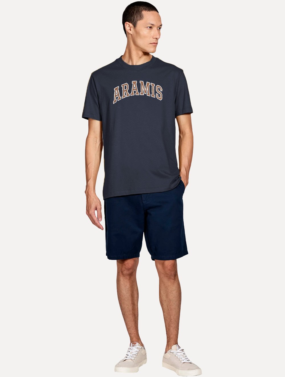 Camiseta Aramis Masculina Regular New College Azul Marinho