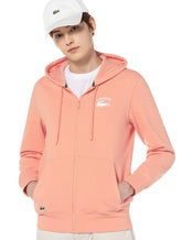 Moletom Lacoste Masculino Embroidery Full Zip Laranja Claro