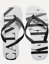 Chinelo Calvin Klein Swimwear Serif Font Logo Branco