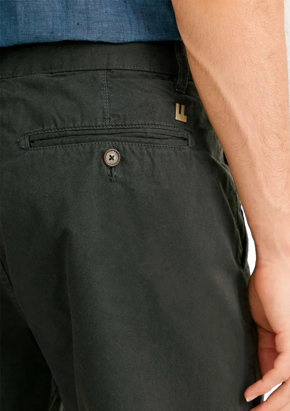 Bermuda Foxton Masculina Chino Casual Off Black Preta