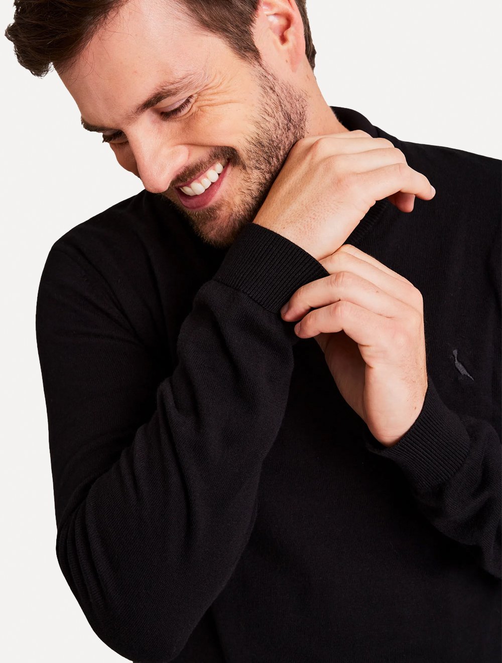 Suéter Reserva Masculino Tricot Basico Gola Careca Preto