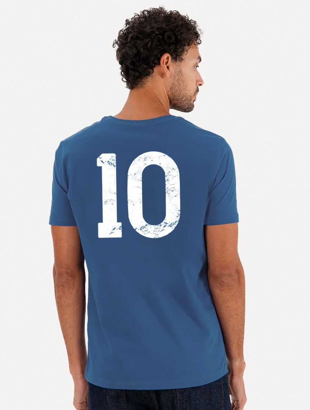 Camiseta King & Joe Masculina Slim Estonada Eterno 10 Azul Royal
