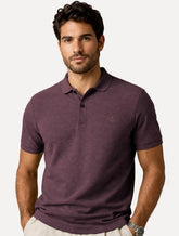 Polo Dudalina Masculina Piquet Basica Logo Bordado Roxo Escuro