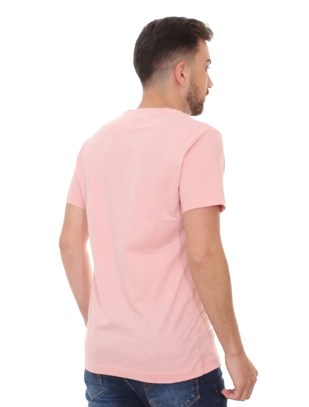 Camiseta Tommy Hilfiger Masculina Essential V-Neck Rosa Claro