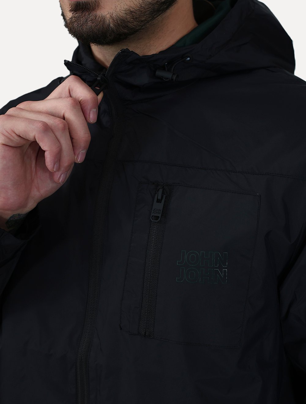 Jaqueta John John Masculina Regular Fit Jean Michael Green Preta