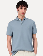 Polo Tommy Hilfiger Masculina Regular Piquet 1985 Azul Eclesiástico