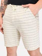 Bermuda Calvin Klein Jeans Masculina Cordão Cotton Stripes Off White