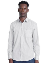Camisa Aramis Masculina Regular Tricoline Micro Xadrez Branca/Azul Índigo